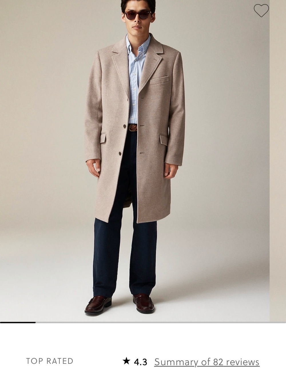 J. Crew Rivington Overcoat in Tan